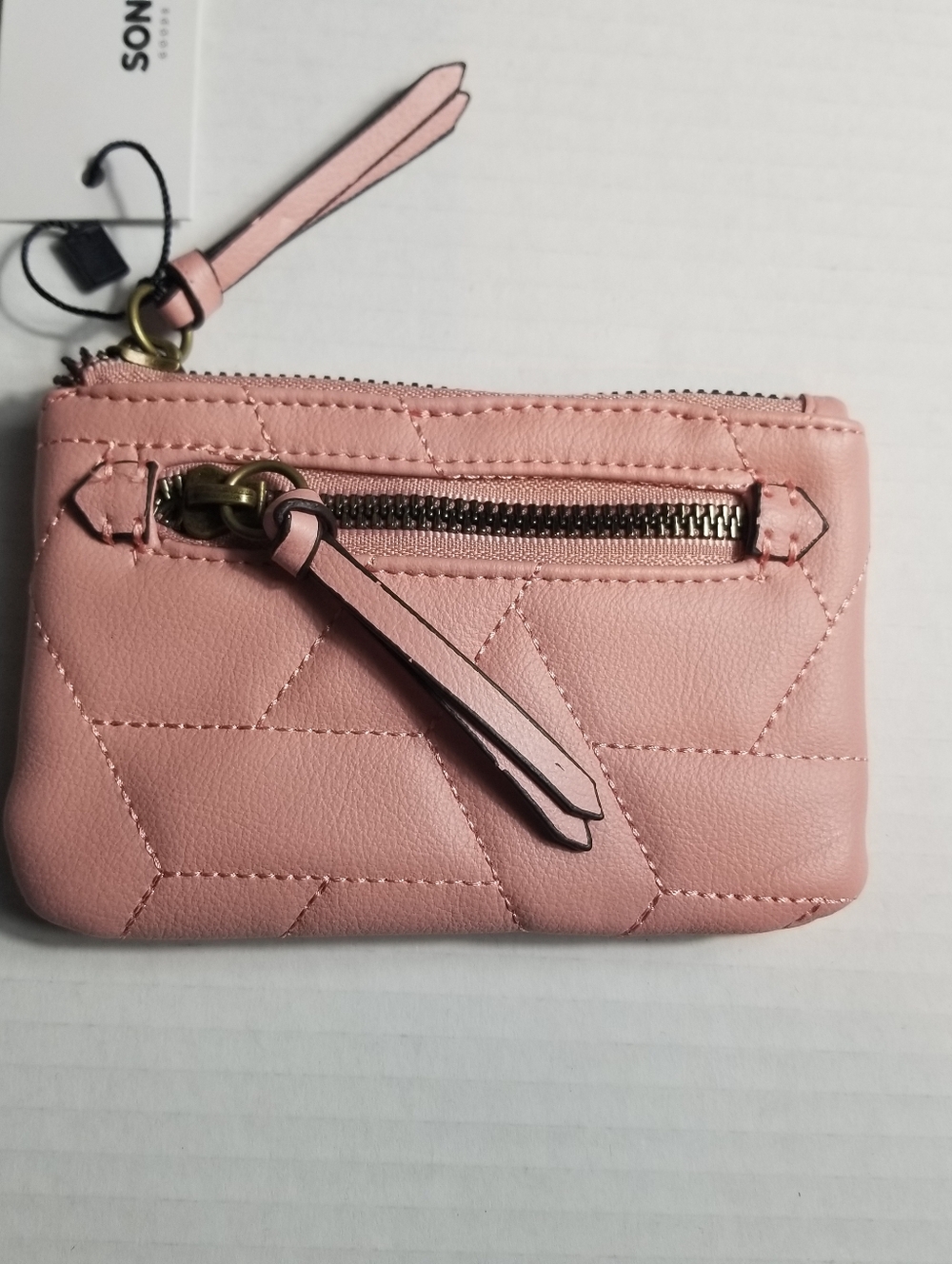 NWT SONOMA PUFFED PINK ZIPPER SMALL WALLET